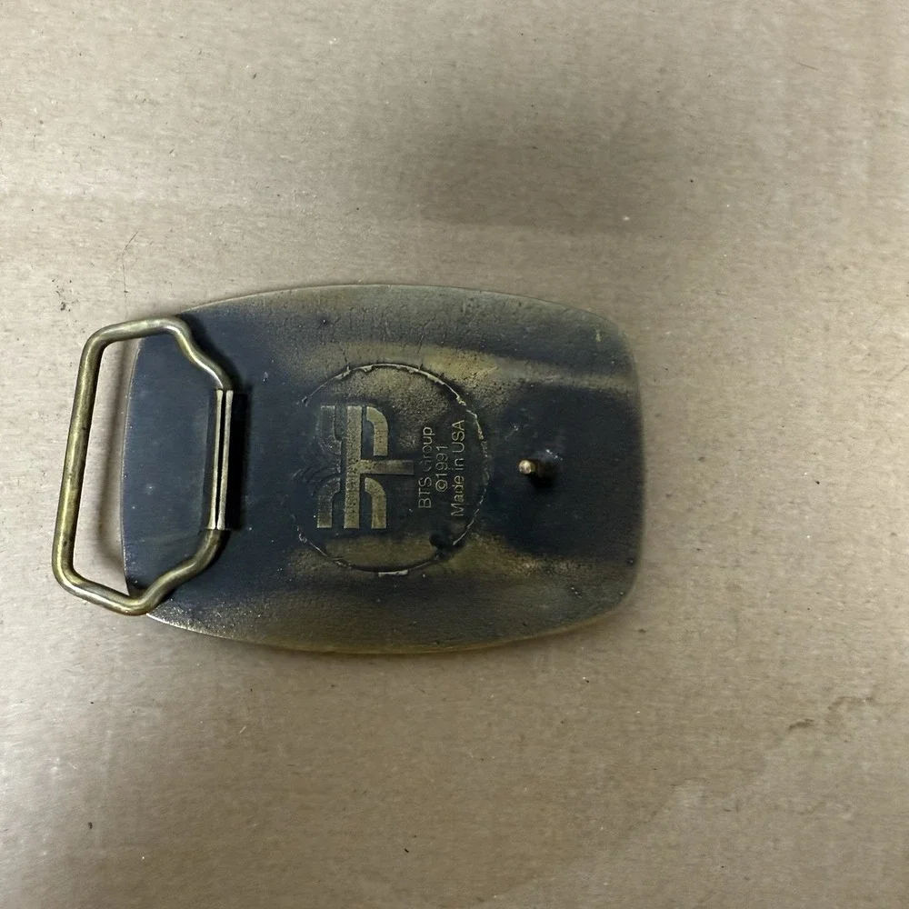 Vintage Belt Buckle Georgia Pacific Lumber Paper Mill Solid Brass 1981 BTS‎